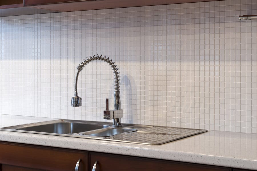 Mosaic tile kitchen backsplash