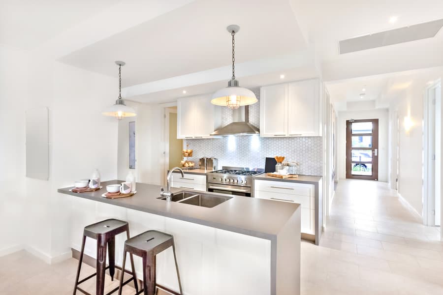 Mosaic tile kitchen backsplash