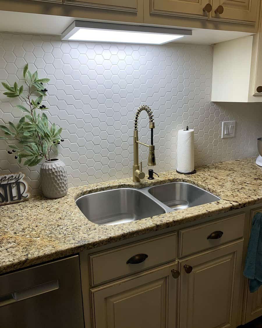 Mosaic tile kitchen backsplash