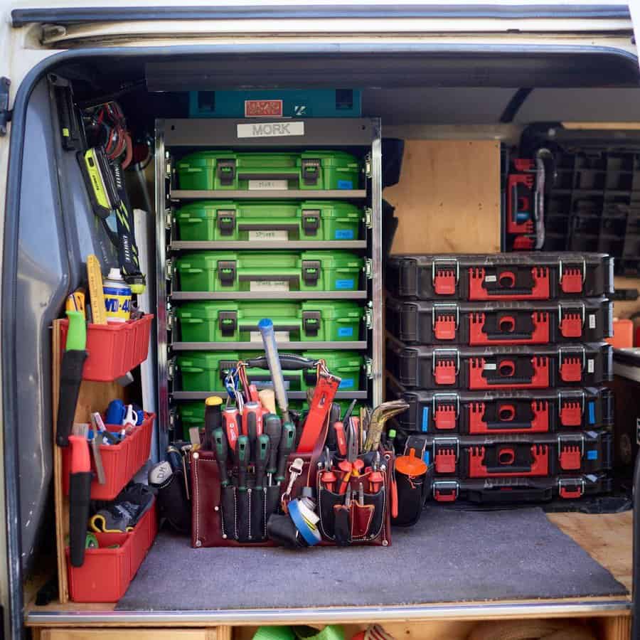 stacked tool boxes 