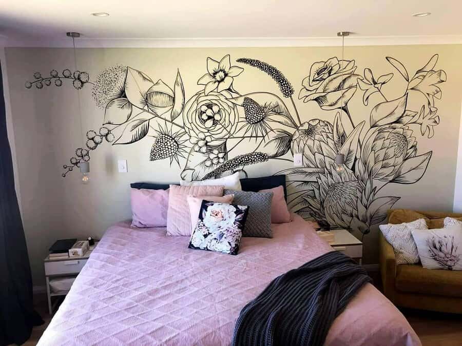 Decorative mural bedroom paint