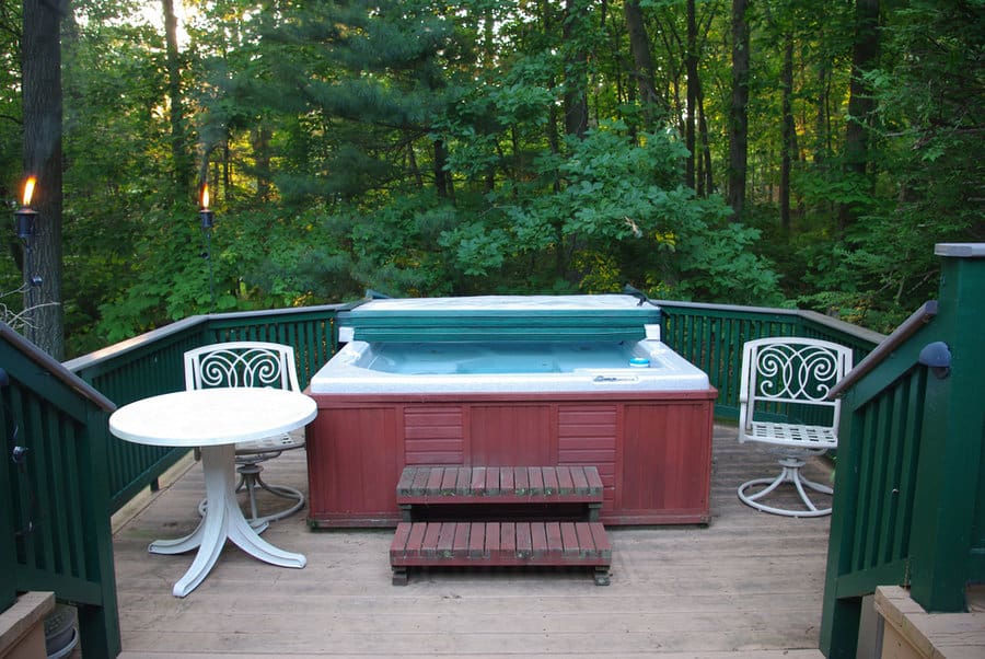 hot tub deck with cover