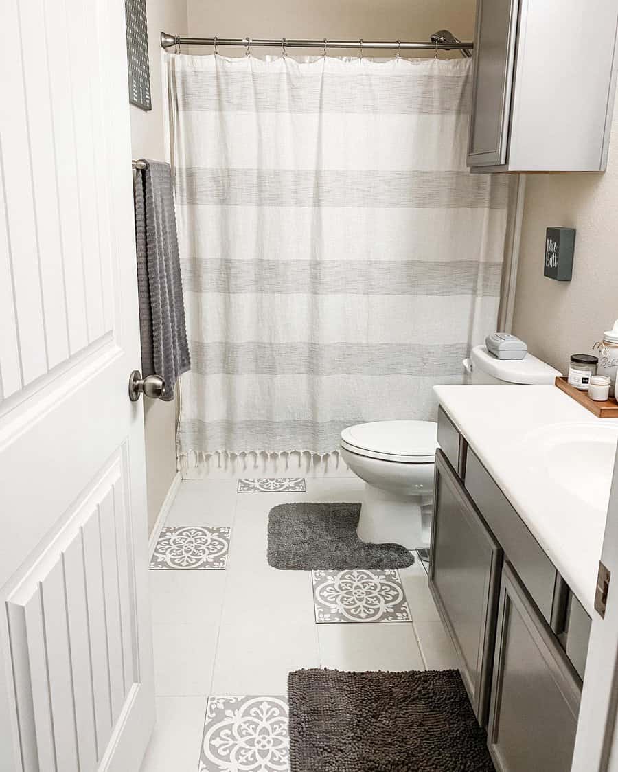 muted-colored bathroom