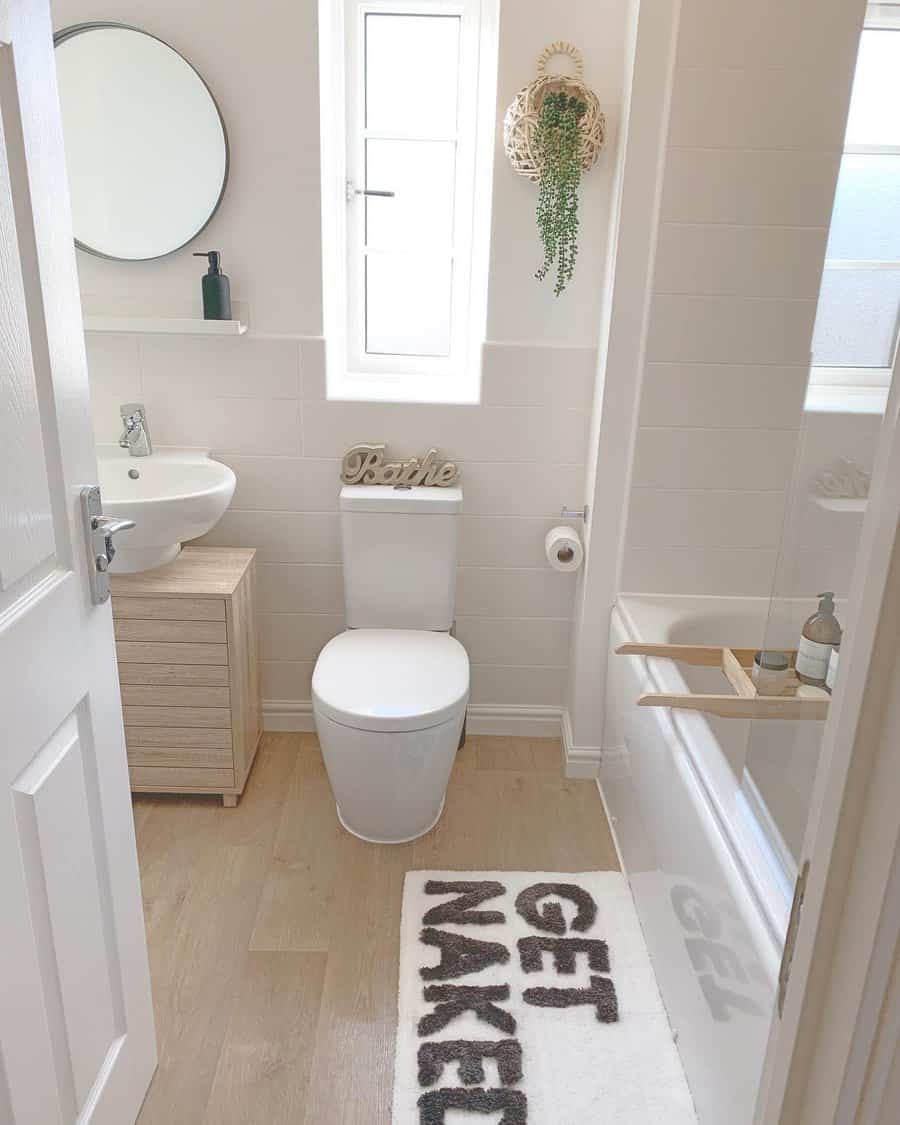 muted-colored bathroom