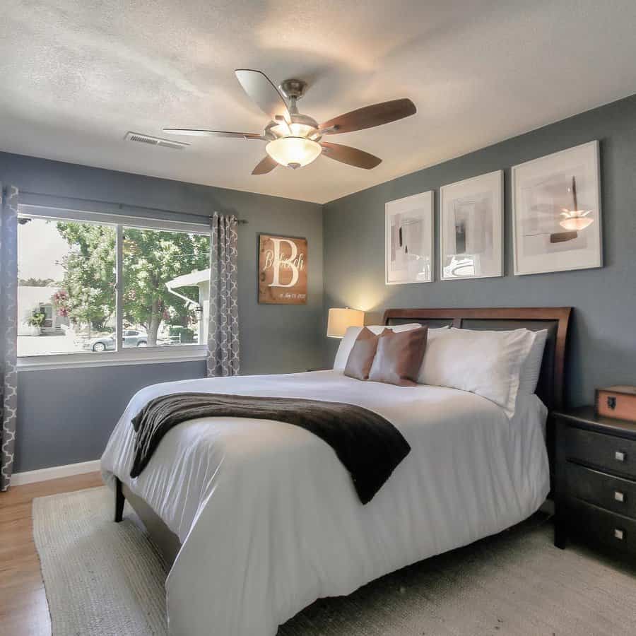 Neutral grey bedroom paint