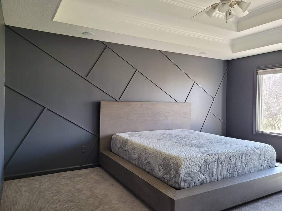 Neutral grey bedroom paint