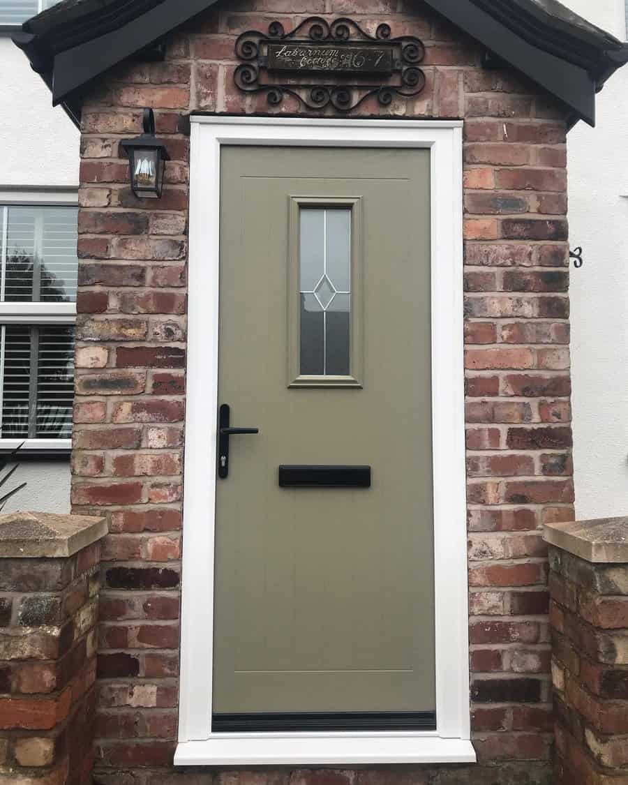 Sage green front door