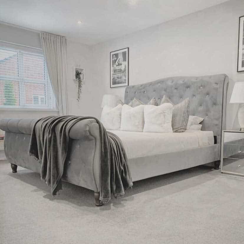 Pale grey bedroom