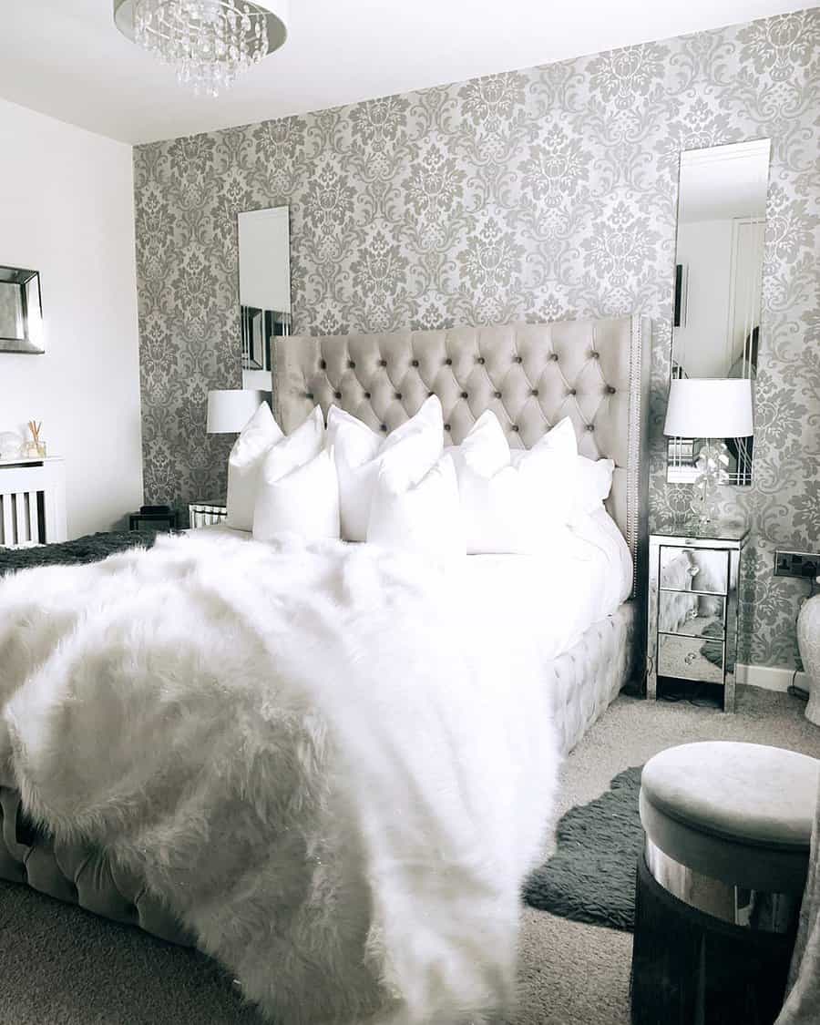 Pale grey bedroom