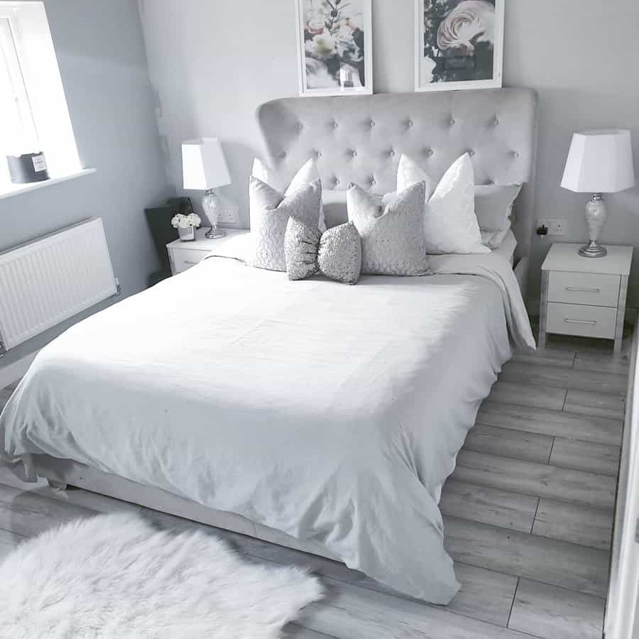 Pale grey bedroom