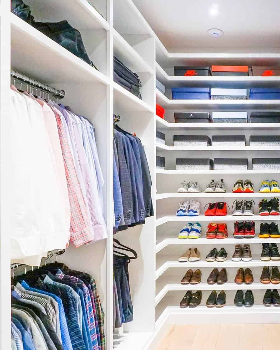 full wall shoe shelf