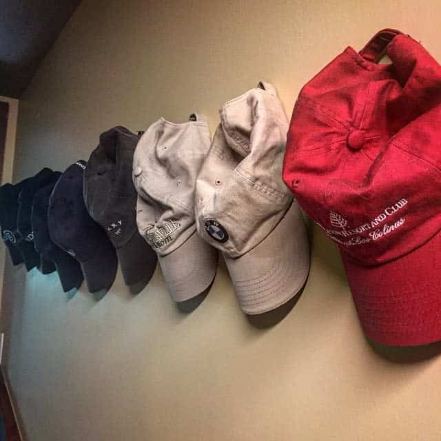 Wall mounted hat hooks