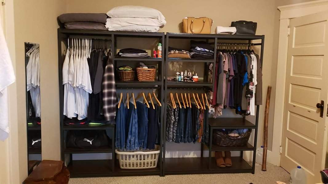 walk-in closet with functional seating