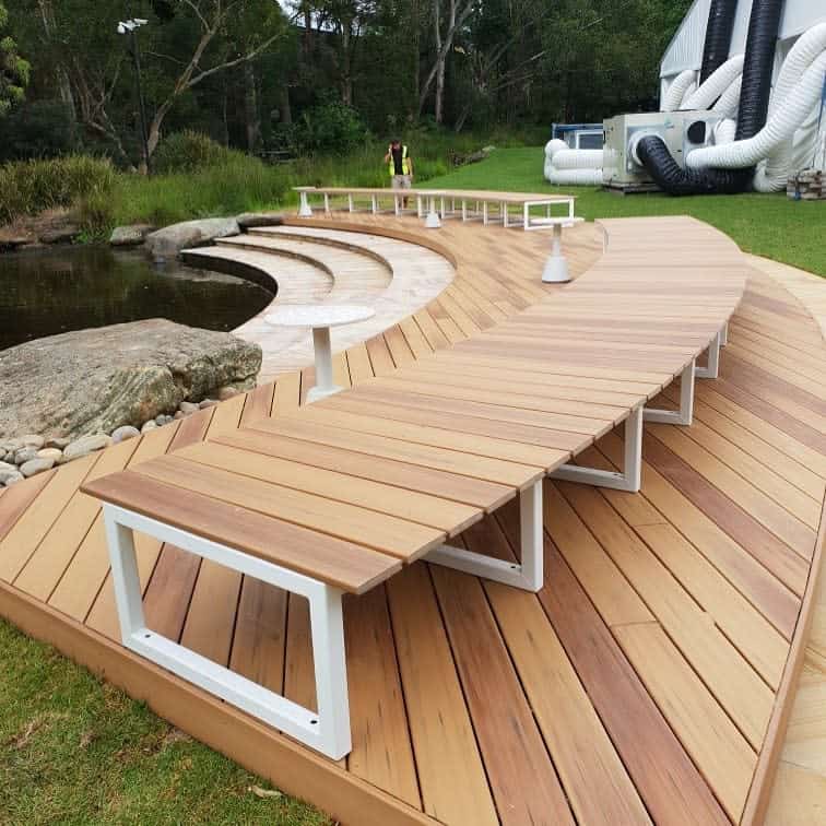 curved deck bench