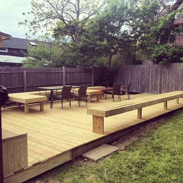 Built in deck bench