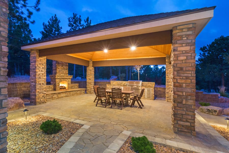 Gazebo with brick posts