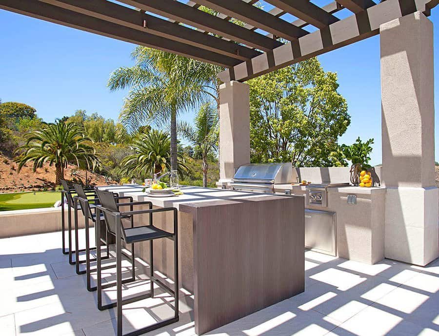 concrete outdoor kitchen island