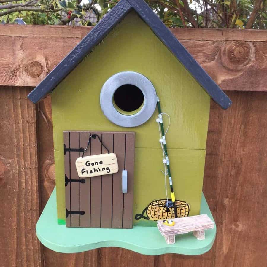 Cartoon-painted birdhouse