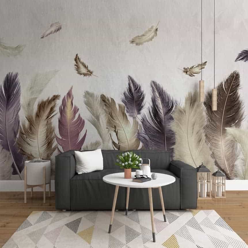 mural art living room wall decor 