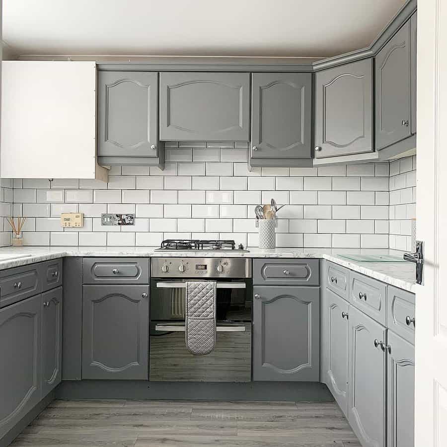 Grey kitchen cabinets