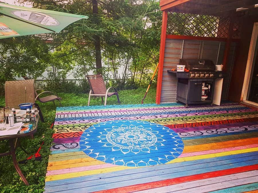 Painted patio floor