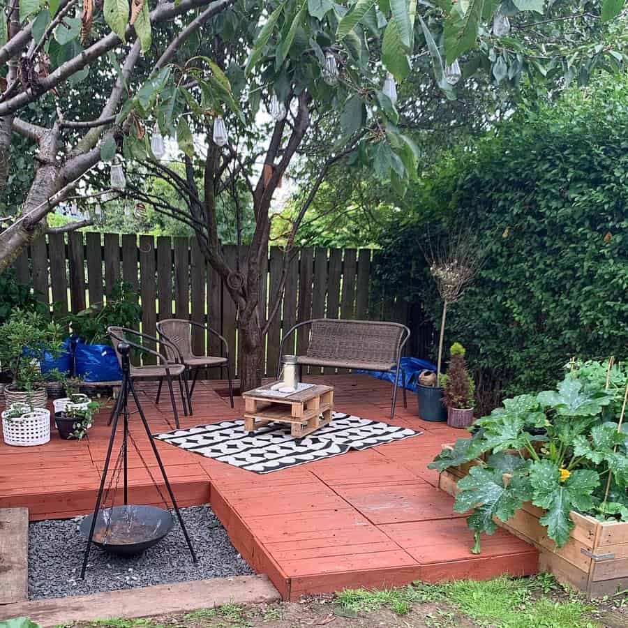 Patio with privacy fence