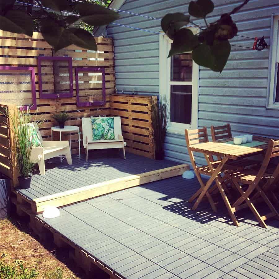 Patio with privacy fence