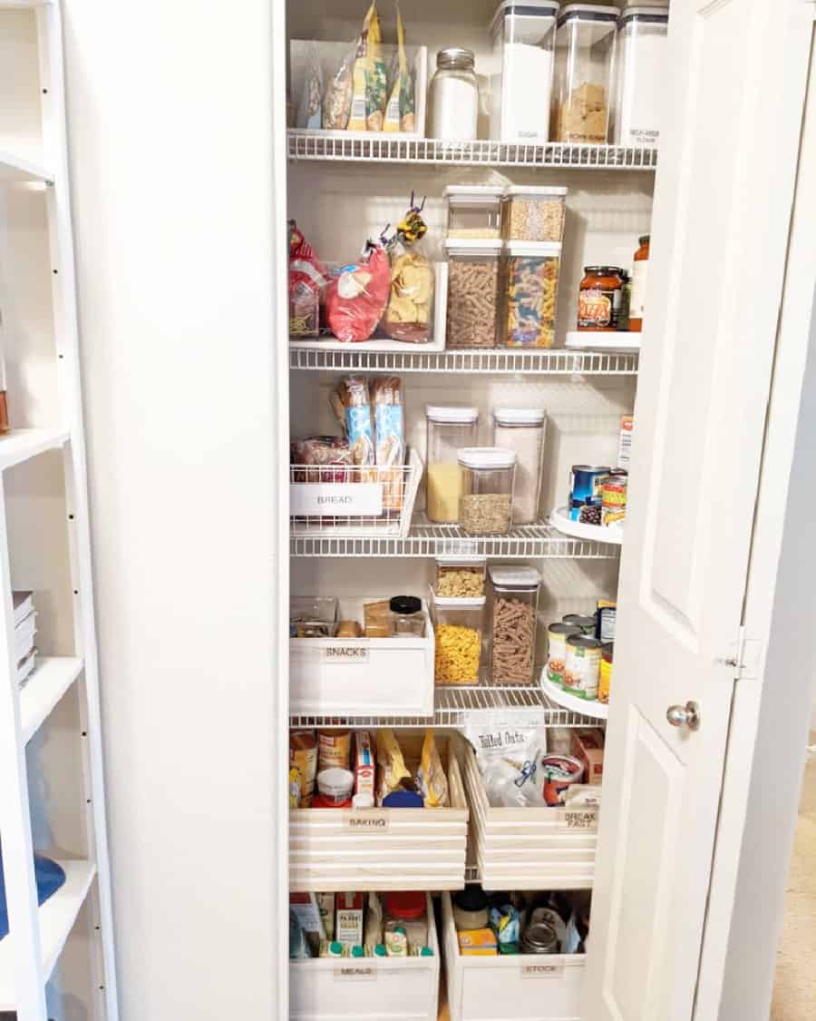 labeled pantry storage