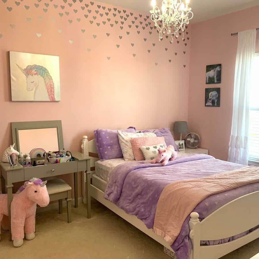 Pastel pink bedroom paint