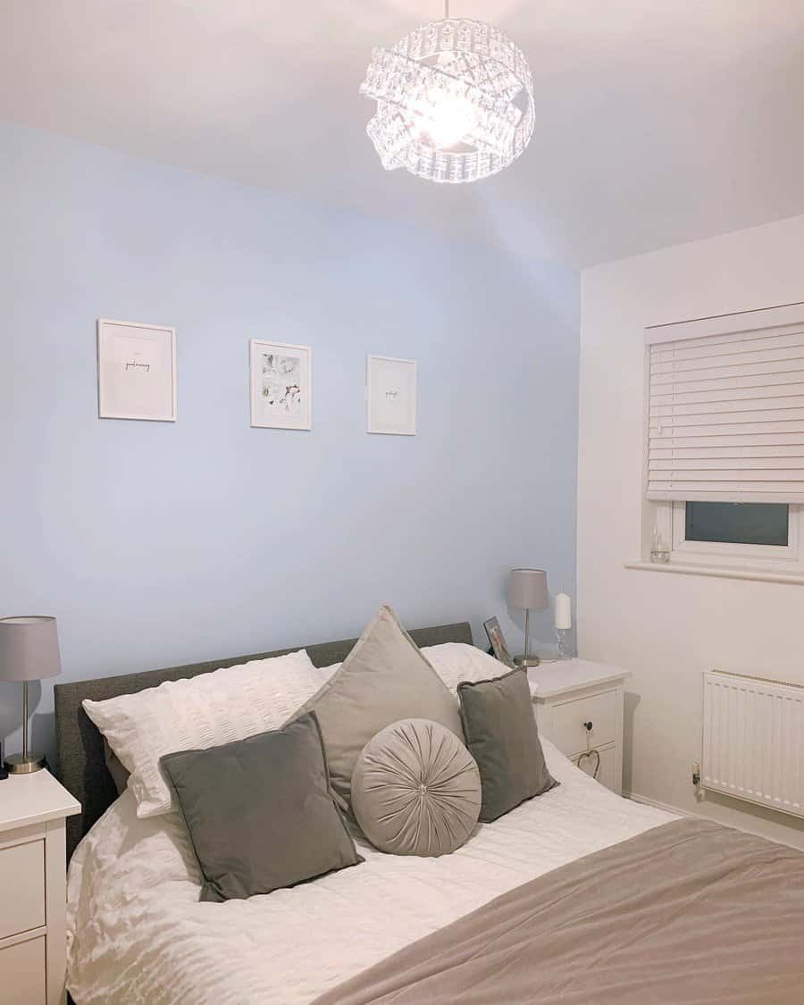 Pastel blue bedroom paint