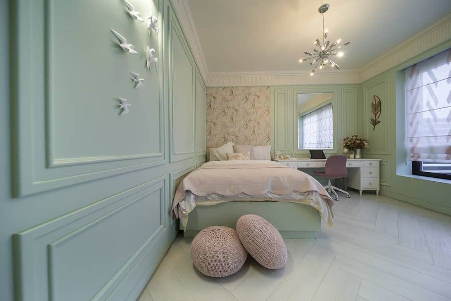 Pastel blue bedroom paint