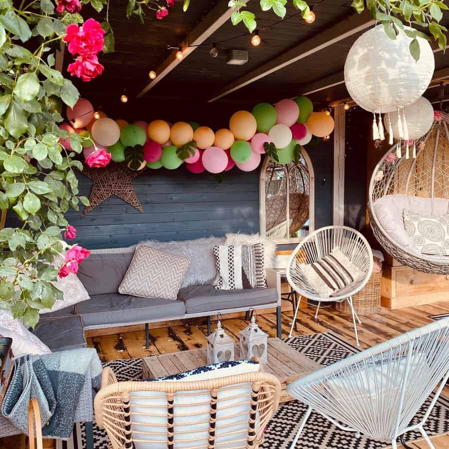 Back porch with outdoor lounge area