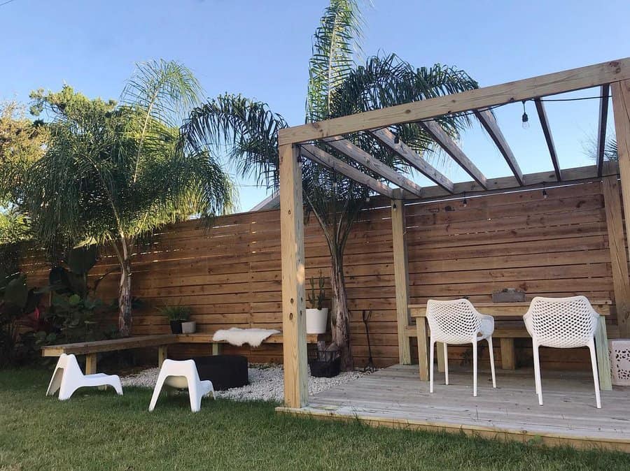 Backyard with pergola