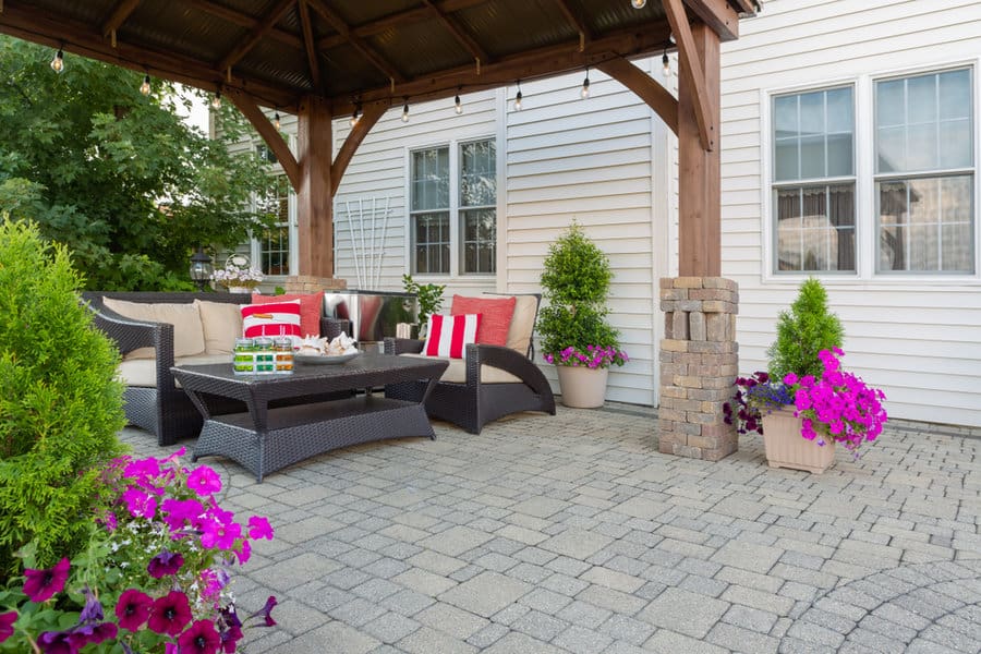 Gazebo with brick posts