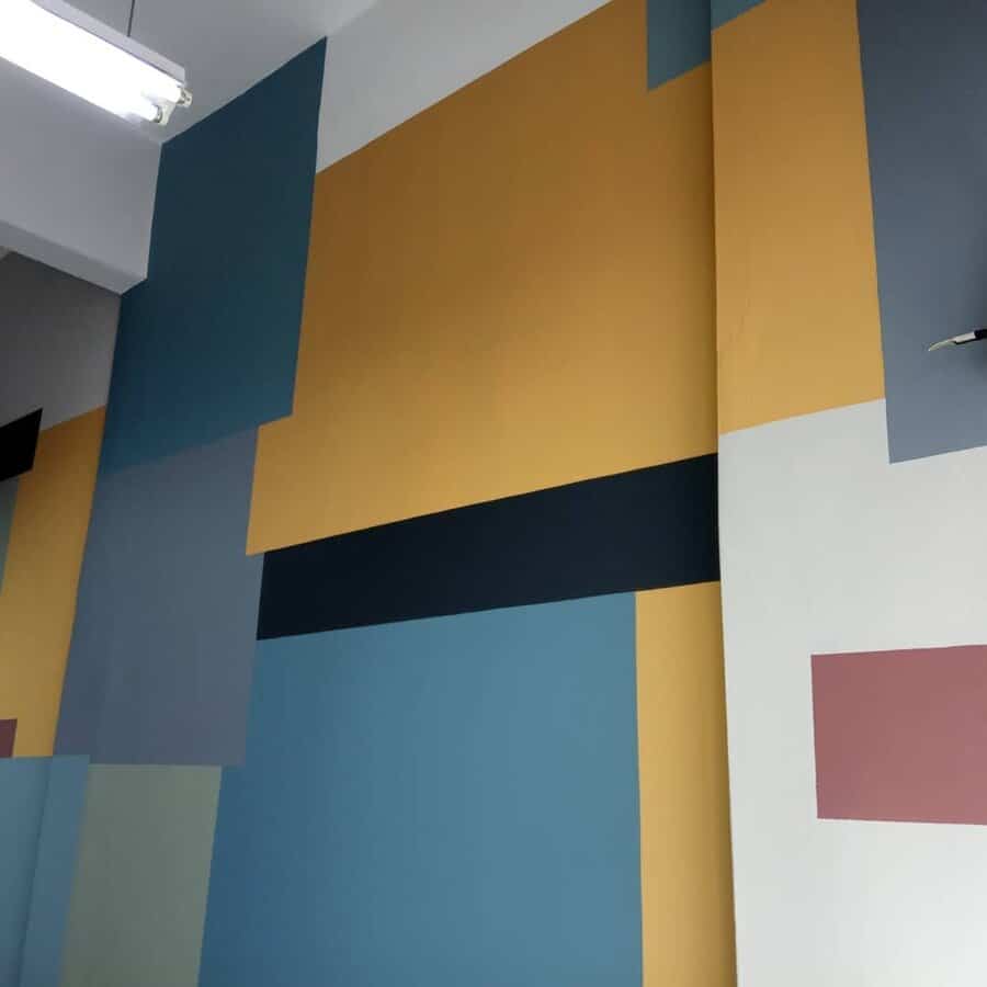 Geometric color block wall paint