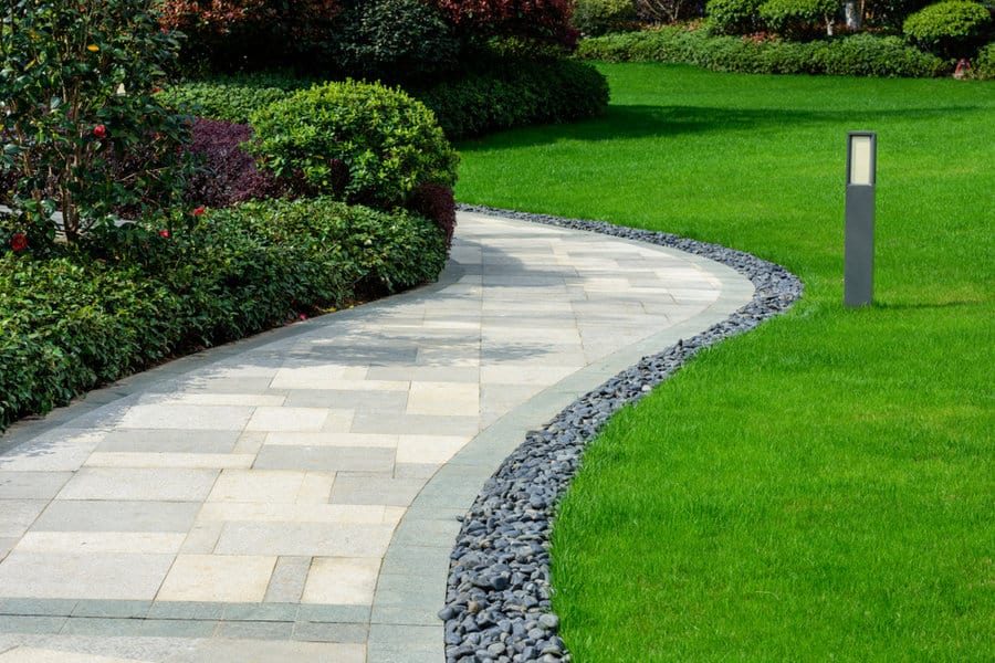 Concrete tiled walk path