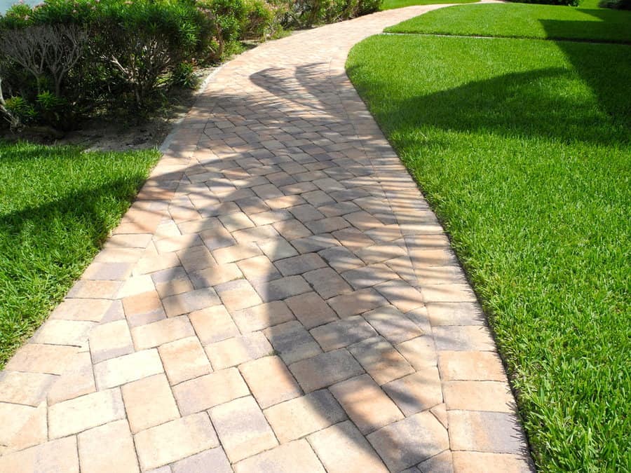 Herringbone garden path