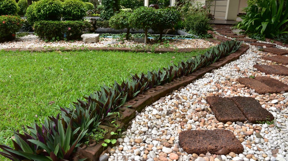 Pavers on pebbles