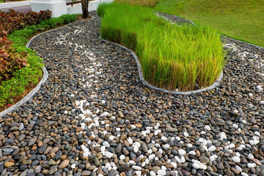 Pebbled garden path