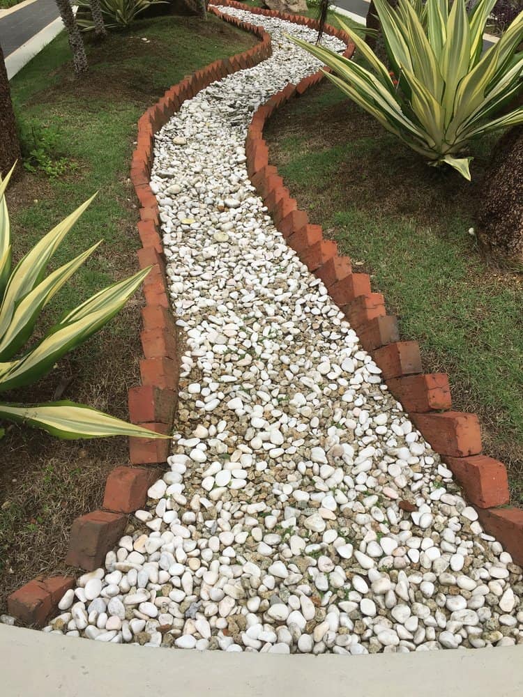 Pebbled garden path