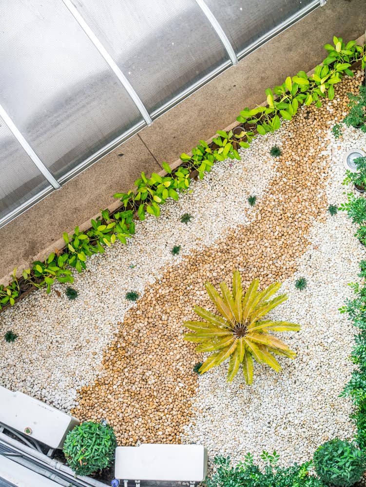 Pebbled garden path