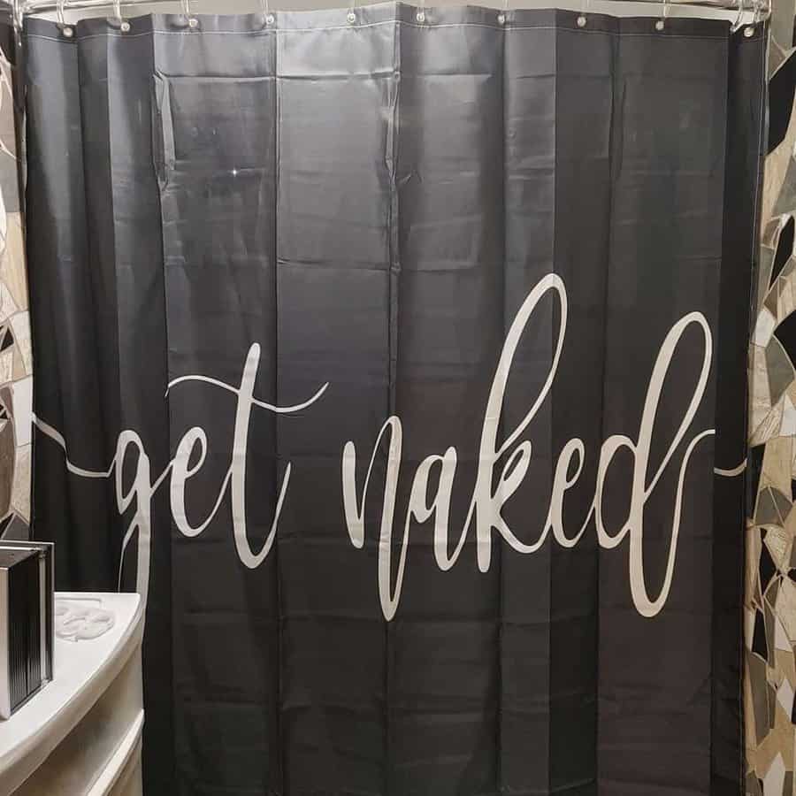 typography shower curtain