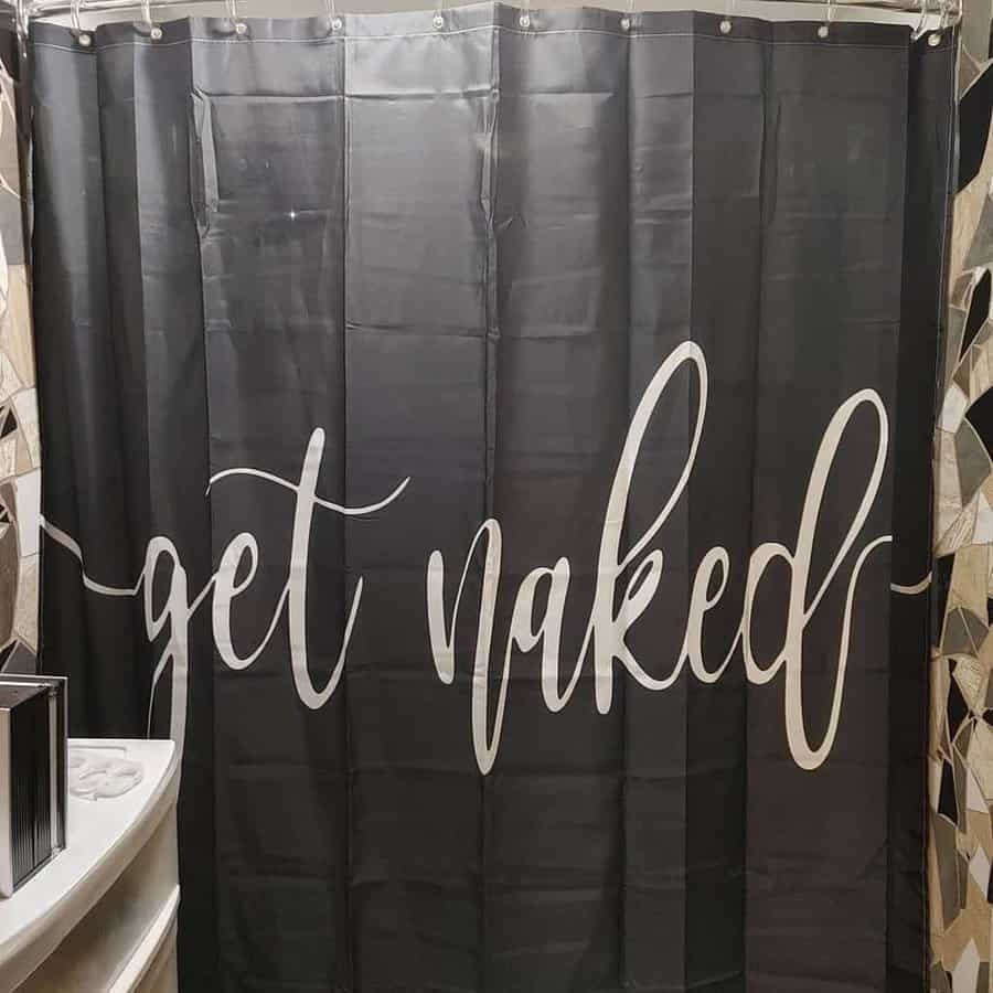 Typography shower curtain