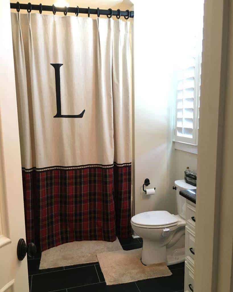 Typography shower curtain