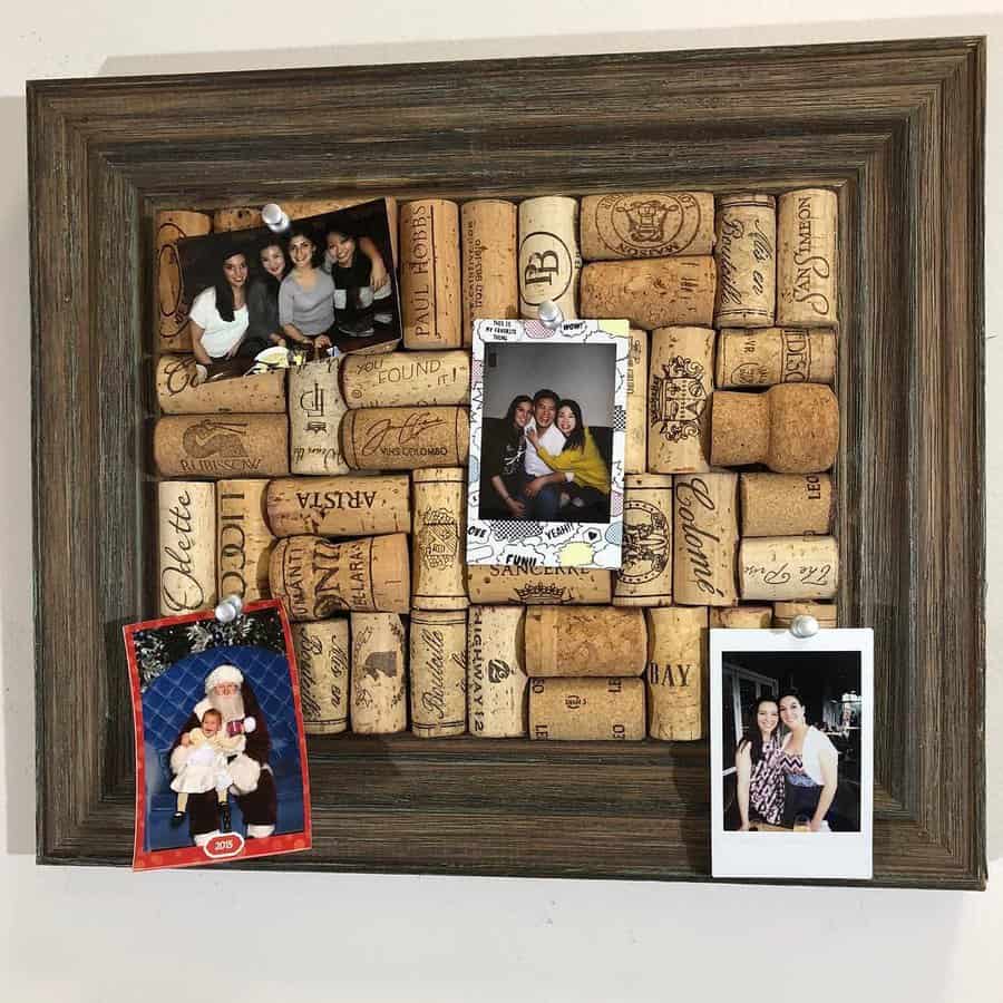 wine cork board photo display