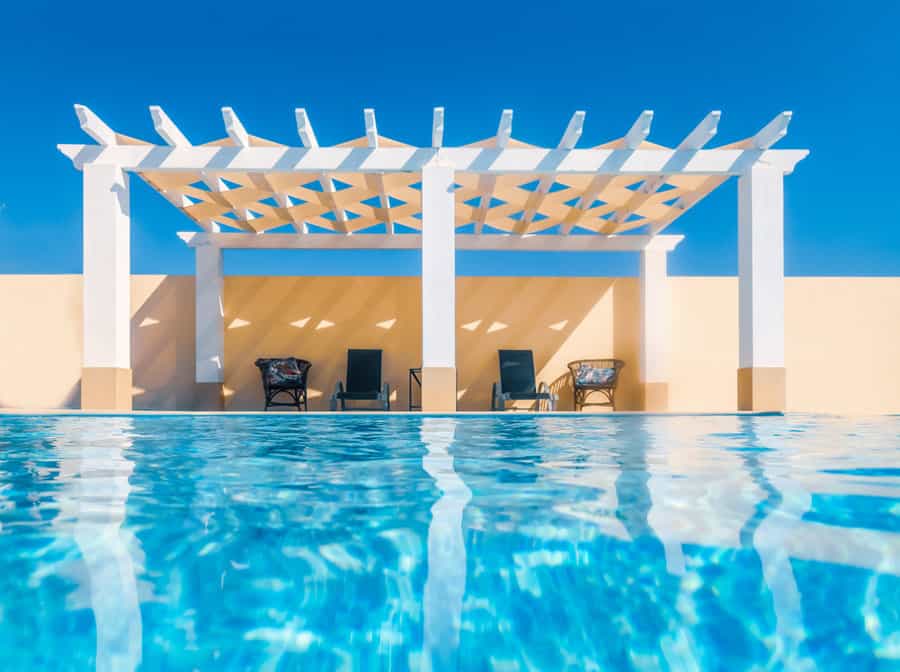 Poolside pergola