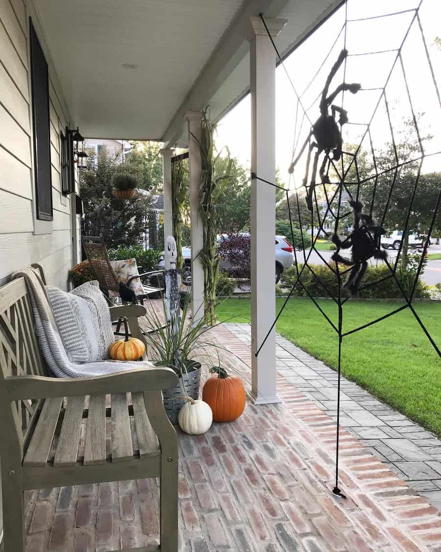 Farmhouse style deck bench