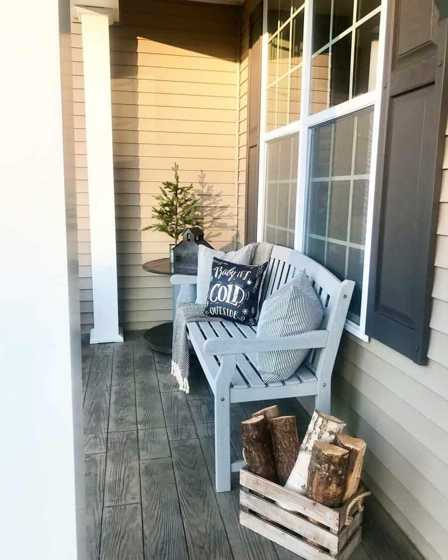 Farmhouse style deck bench