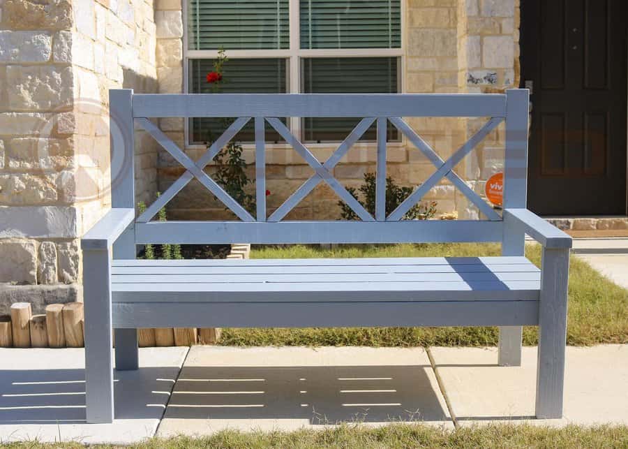 farmhouse-style deck bench