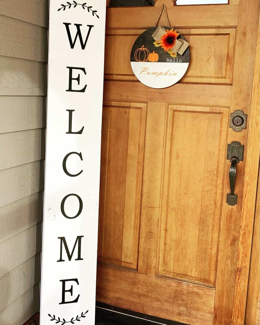 Front porch welcome sign